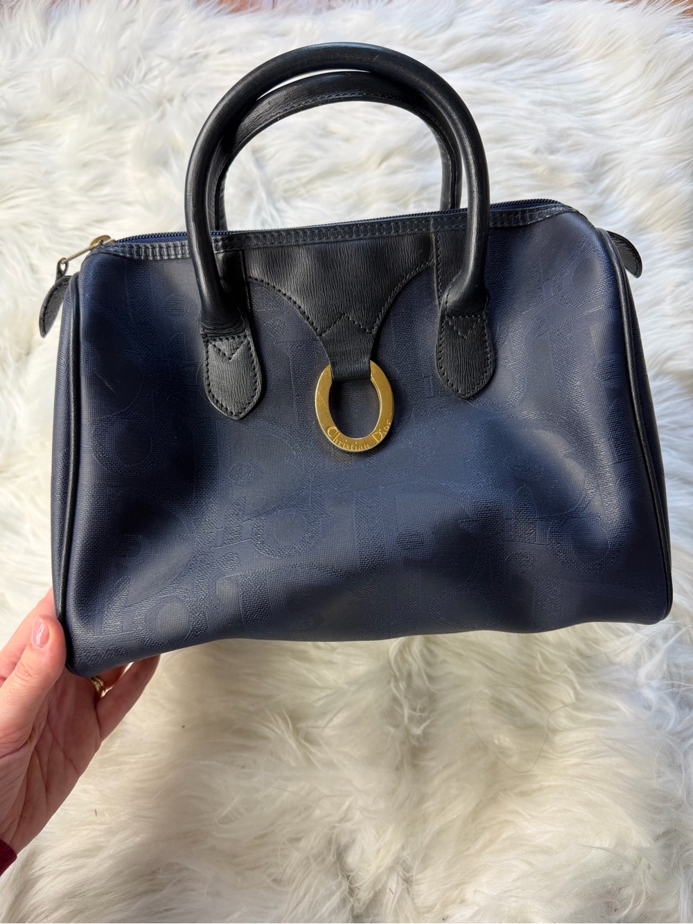 Vintage Christian Dior Trotter Boston Bag Tote